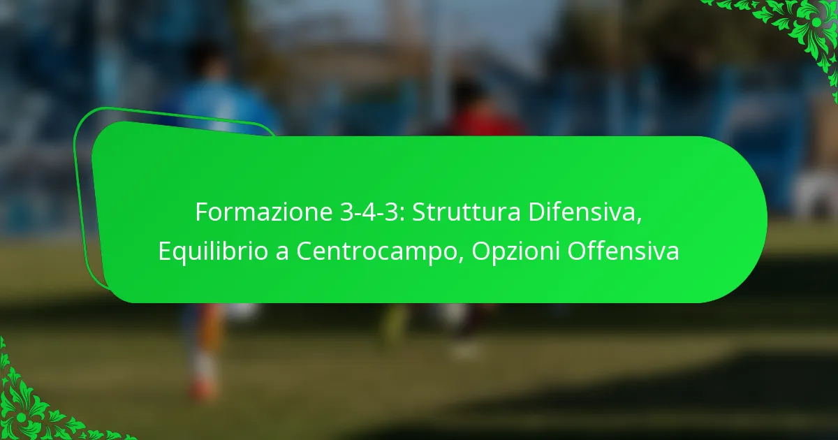 Formazione 3-4-3: Struttura Difensiva, Equilibrio a Centrocampo, Opzioni Offensiva